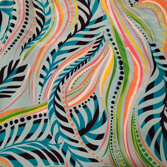 Lilly Pulitzer Wayles Silk Dress in Turquoise Multi Sea Me, Size 0 - Picture 10 of 16